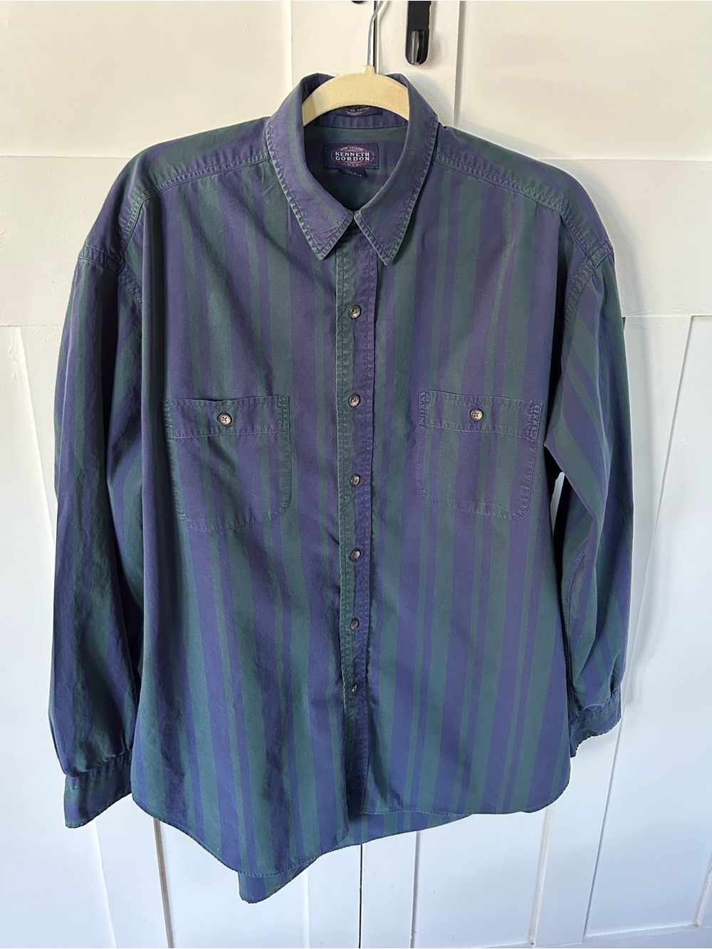 Vintage Kenneth Gordon Striped Button-Down Shirt Men's Large
